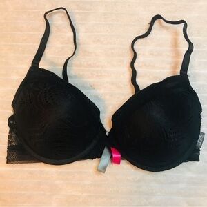 Vince Camuto Black Lace Push Up Adjustable Bra Women’s size 34C